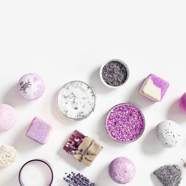 Produk Lavender Spa Bom Mandi Garam Laut Sabun Barang Barang — Stok Foto