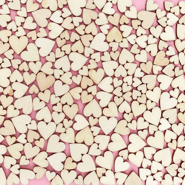 Große Und Kleine Herzen Auf Rosa Papier Feiertags Hintergrund Für — Stockfoto
