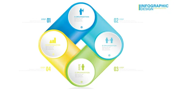 Präsentation Vektor Infografik Vorlage Mit Schritten Stock Illustration Infografik Liste — Stockvektor