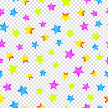 Vektör noel kusursuz desen, doku. Yıldızlar. Gerçekçi vektör grafikleri. Şeffaf bir arkaplanda Noel. Kusursuz doku.