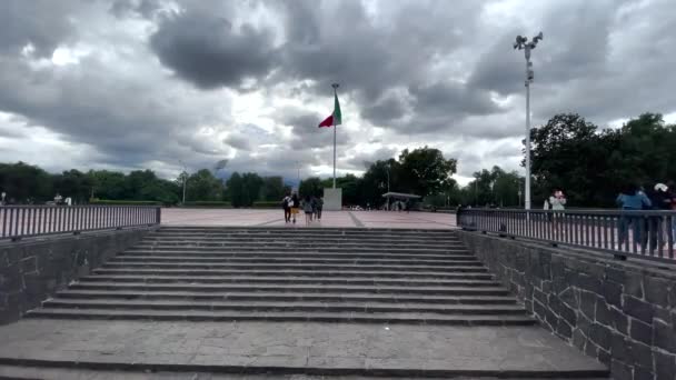 Shot Της Κύριας Σκάλες Εισόδου Στην Πανεπιστημιακή Πόλη Της Unam — Αρχείο Βίντεο