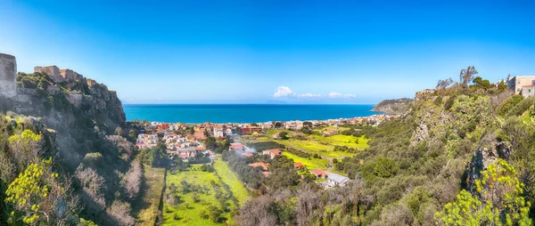 Panoramisch Uitzicht Stad Milazzo Tijdens Zonnige Dag Locatie Milazzo Messina — Stockfoto