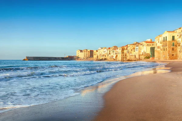 Atemberaubendes Stadtbild Der Stadt Cefalu Beliebtes Reiseziel Mittelmeer Ort Cefalu — Stockfoto