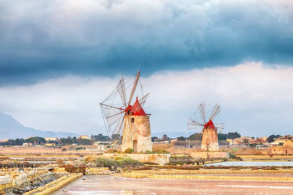 Pintoresca Vista Del Popular Destino Turístico Imbarcadero Storico Mothia Ubicación —  Fotos de Stock