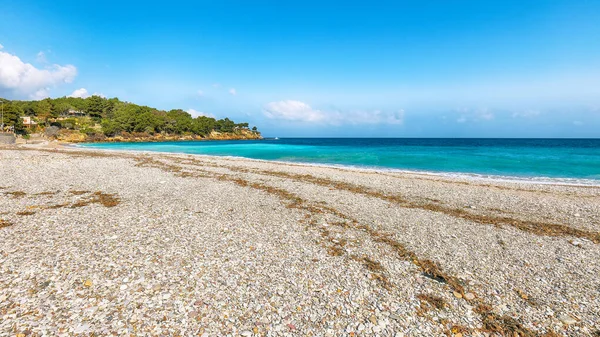 Castellammare del Golfo yakınlarındaki Guidaloca Sahili 'nin inanılmaz deniz manzarası. Popüler seyahat yeri. Konum: Castellammare del Golfo, Trapani ili, Sicilya, İtalya, Avrupa