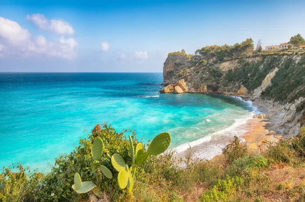 在卡斯特拉马尔德尔戈尔福附近的圭达洛卡海滩上 令人惊奇的海景 受欢迎的旅游目的地 Castellammare Del Golfo Province Trapani Sicily Italy — 图库照片