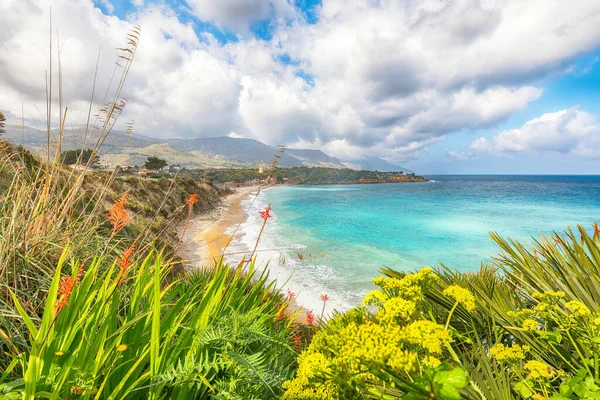 Amazing Seascape Guidaloca Beach Castellammare Del Golfo Popular Travel Destination — Zdjęcie stockowe