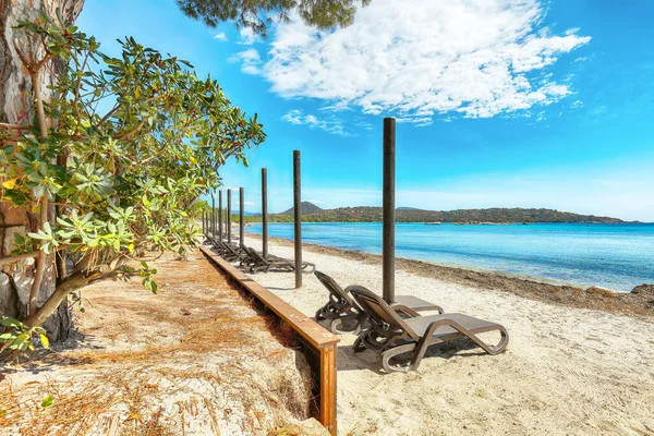 Fabulosa Vista Playa Santa Giulia Resort Pintoresco Paisaje Marino Del — Foto de Stock