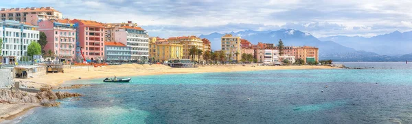 Astonishing Morning Cityscape Waterfront City Ajaccio Popular Tourist Destination Mediterranean — Foto de Stock