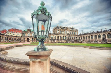 Astonishing view of famous Zwinger palace (Der Dresdnen Zwinger) Art Gallery of Dresden. Blurred background/ Location: Dresden, state of Saxony, Germany, Europe