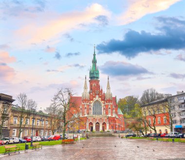 Astonishing cityscape with Church Saint Joseph (Parish of St. Joseph) in Krakow. Popular tourist destination. Location: Krakow, Lesser Poland Voivodeship, Poland, Europe