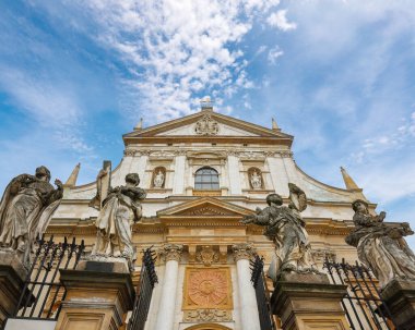 Architectural details of the Church of the Apostles St. Peter and Paul in old town in Krakow. Location: Krakow, Lesser Poland Voivodeship, Poland, Europe