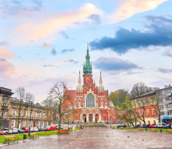 Astonishing Cityscape Church Saint Joseph Parish Joseph Krakow Popular Tourist — Stockfoto