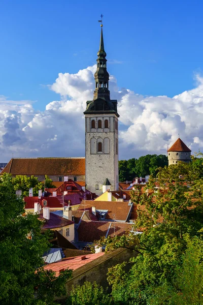 Chiesa Medievale Olaf Nel Centro Storico Tallinn Estonia — Foto Stock