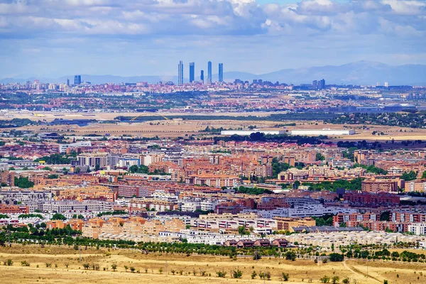 Вид Близлежащей Горы Город Мадрид Агломерацию — стоковое фото