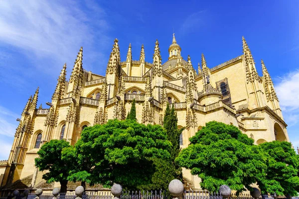 Impressionante Catedral Barroca Cidade Patrimônio Mundial Segóvia Espanha — Fotografia de Stock