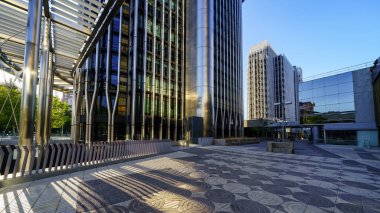Complex of office buildings in the city center, financial district of Madrid, Spain