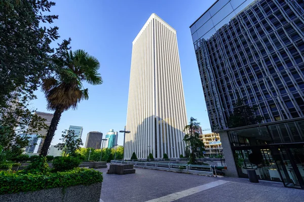 Financial district of the city of Madrid with high-rise buildings, headquarters of multiple international companies