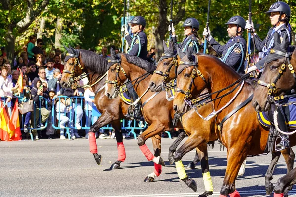 Madrid Espagne Octobre 2022 Police Cheval Parade Dans Les Rues — Photo