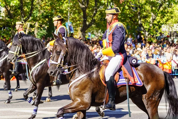 Madrid Spanyolország 2022 Október Polgári Gárőrség Felvonulás Madrid Utcáin Kolumbusz — Stock Fotó