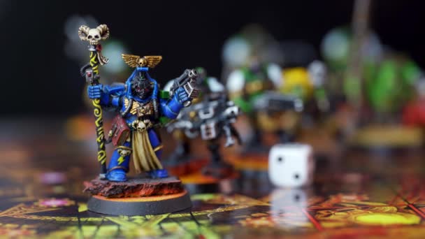 Miniature Figures Role Playing Board Games Enjoy Several Participants — Stock Video