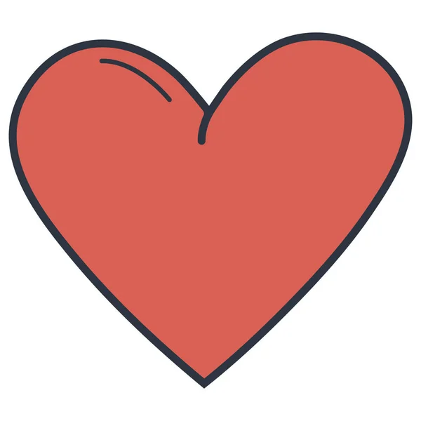 Κόκκινη Καρδιά Διανυσματική Εικόνα Επίπεδο Στυλ — Διανυσματικό Αρχείο