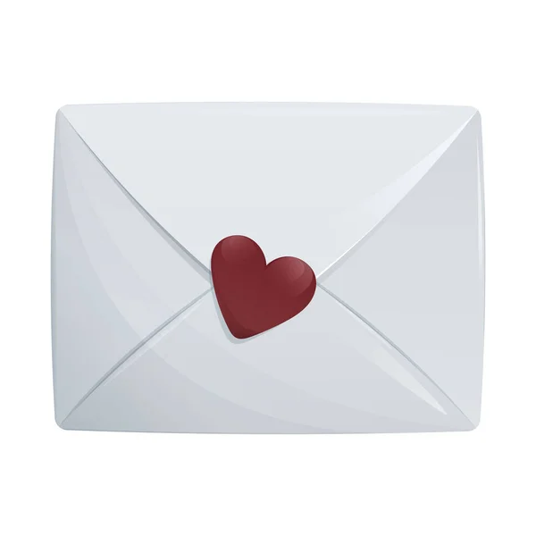 Enveloppe Avec Cœur Joyeuse Saint Valentin Amour Éléments Vectoriels Autocollants — Image vectorielle