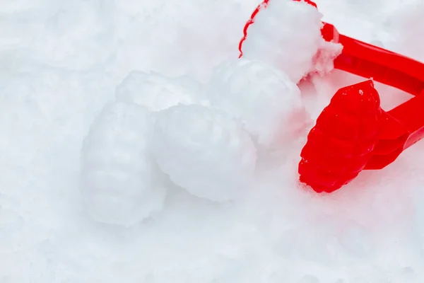 Knölar Snö Gjorda Snö Vintern Tina — Stockfoto