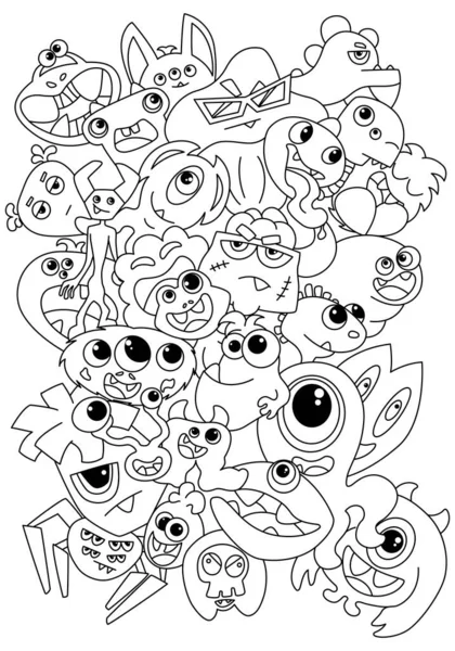 Affiche Avec Des Ponts Mignons Dans Style Doodle Coloriage Peut — Image vectorielle