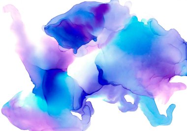 Yumuşak, yuvarlak, mavimsi, eflatun bulutlar. Samimi, soyut suluboya arka plan. Renk sıçramaları uzun bacaklı şirin hayvanlara benzer. Alışılmadık bir uzay atmosferi yaratmak için hassas duvar kağıtları.