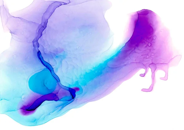 Geweldige Ruimte Aquarel Illustratie Mooie Blauwe Paarse Golven Creëren Een — Stockfoto