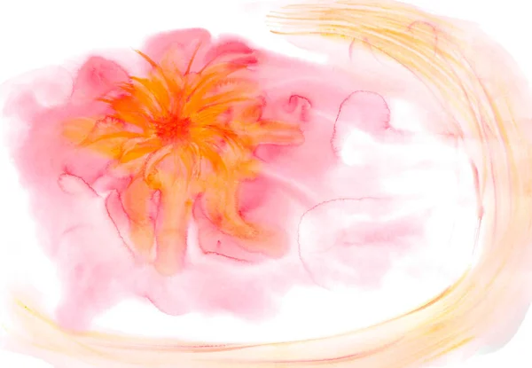 Delicate Watercolor Pattern Pink Orange Gradient Homely Cozy Atmosphere Romantic — Stock Photo, Image