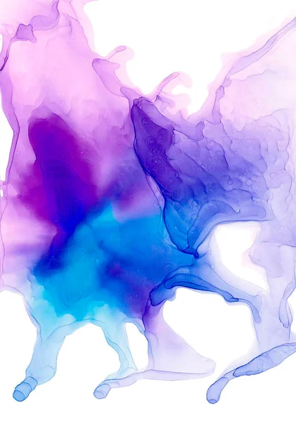Mystieke Expressieve Kunst Blauwe Kleuren Exotische Tropische Bloem Met Golvende — Stockfoto