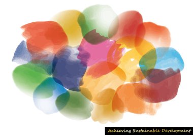Sürdürülebilir Geliştirme Hedefleri resmi CMYK suluboya çerçevesi