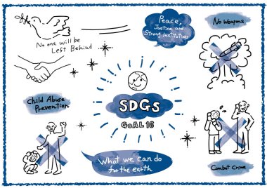 Sürdürülebilir Kalkınma Hedefleri resim el çizimi hedef 16