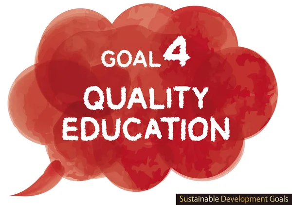 Sustainable Development Goals Image Watercolor Handwritten Characters Goal4 English — Stock Vector
