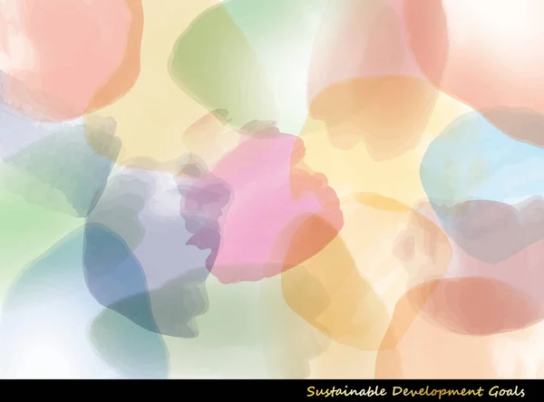 Imagem Metas Desenvolvimento Sustentável Cmyk Watercolor Abstract Background Vector — Vetor de Stock