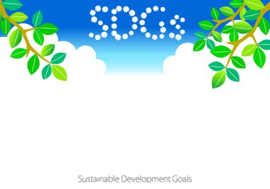 SDG bulutları ve ağaç çerçeve resimlemesi