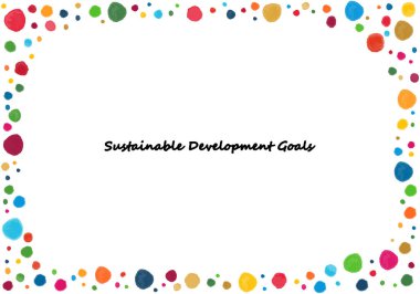 SDG 'ler için tasarım ögesi suluboya noktaları çerçevesi