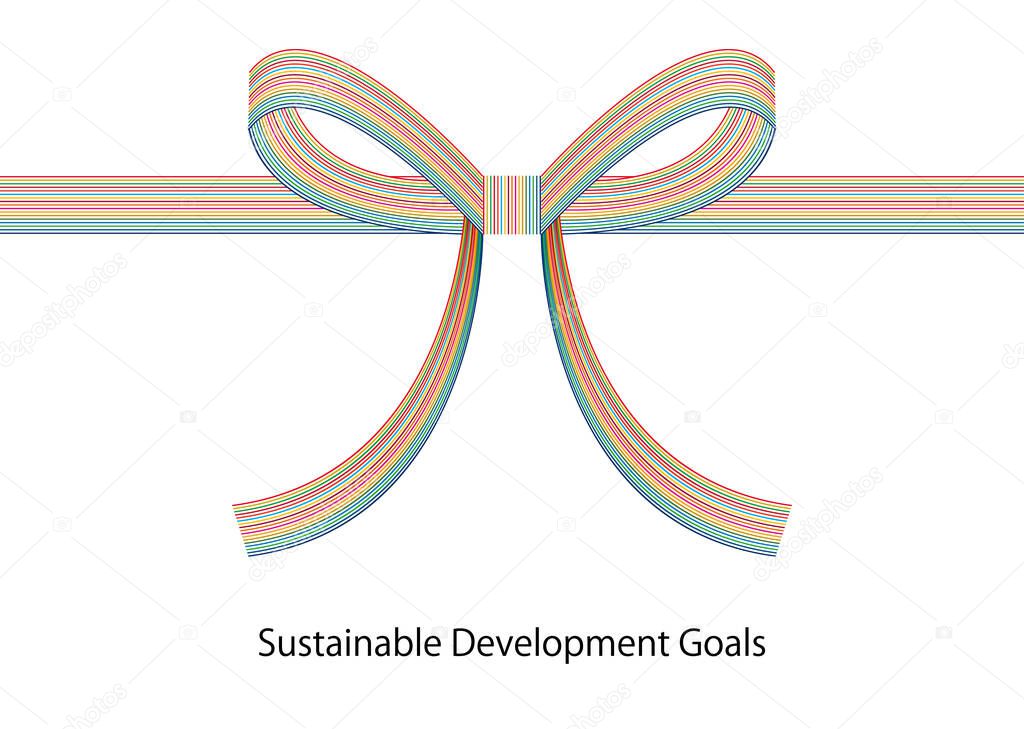 SDGs color Mizuhiki (Ribbon)  illustration