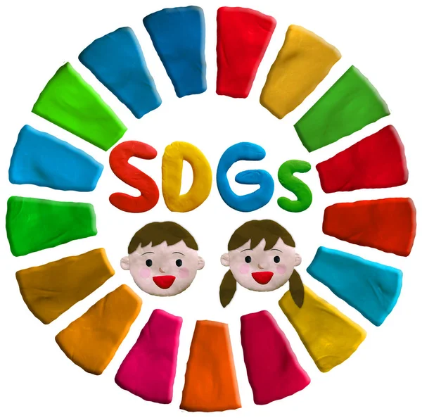 3d kil sanat SDG 'leri ve çocuk simgesi