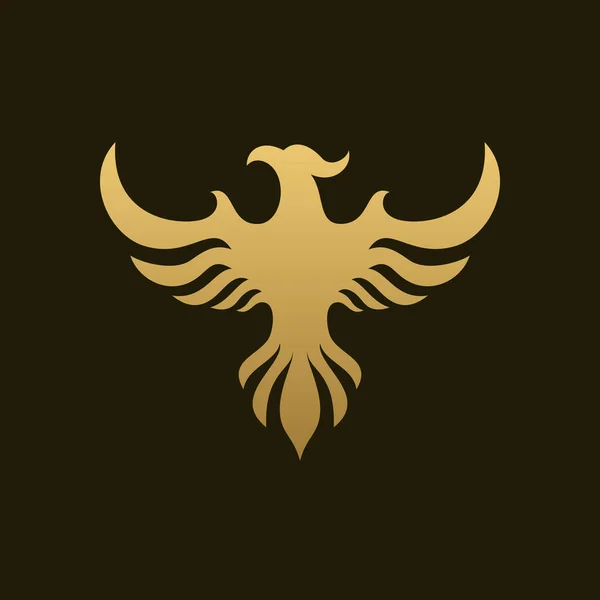 Logo Vectorial Phoenix Dorado — Vector de stock