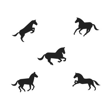 Koşan at silueti vektörü minimal, basit stilde