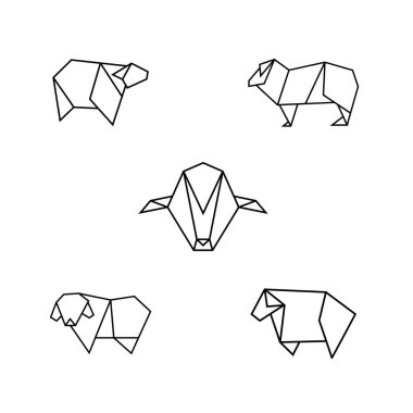 Koyun Origami Geometrik Vektörü