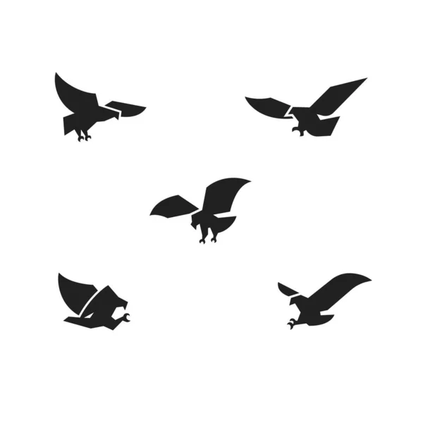 Vecteur Silhouette Aigle Chasse Dans Style Minimal Simple — Image vectorielle
