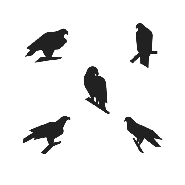 Vecteur Silhouette Aigle Assis Dans Style Minimal Simple — Image vectorielle