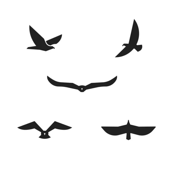 Vecteur Silhouette Aigle Volant Dans Style Minimal Simple — Image vectorielle
