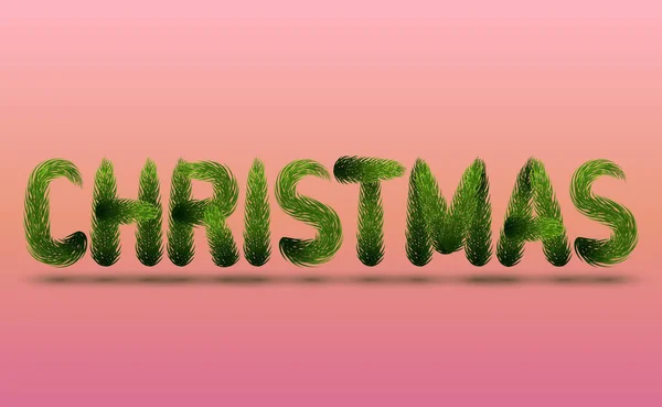 Χριστούγεννα από τα πράσινα κλαδιά ενός έλατου — Διανυσματικό Αρχείο