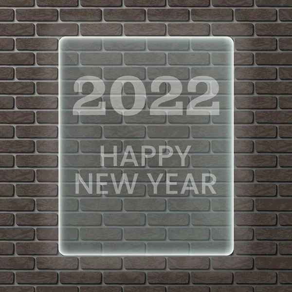 Selamat Tahun Baru 2022 di dinding bata - Stok Vektor