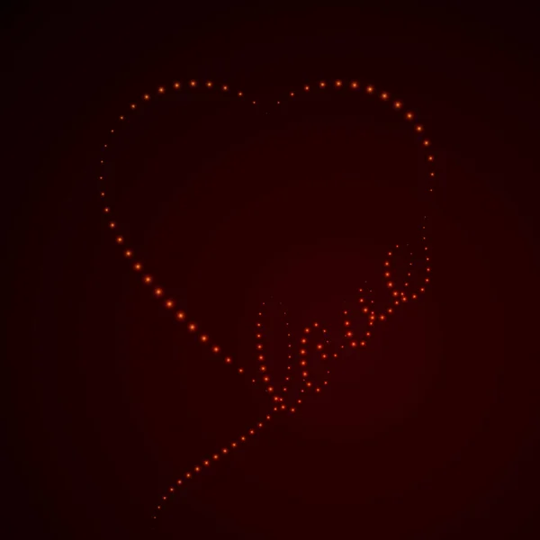 Neon heart and love. — Stock Vector